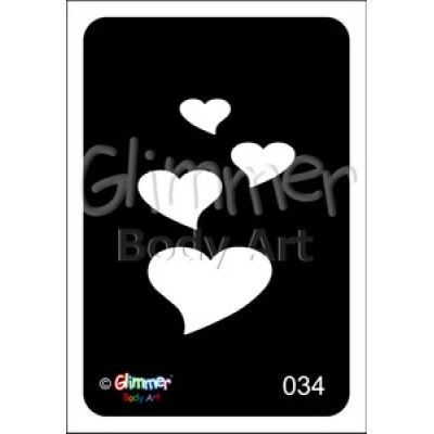 Glitter tattoo 034 Cascading Hearts Pack Of 5  Glitter tattoo 034 Cascading Hearts Pack Of 5